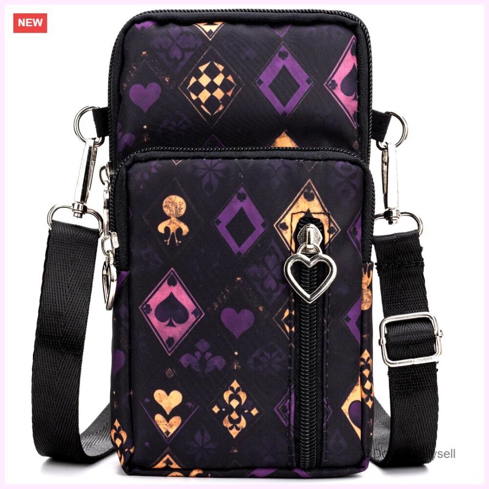 Lightweight Nylon Crossbody Bag with Adjustable Strap, 7.5" H